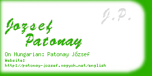 jozsef patonay business card