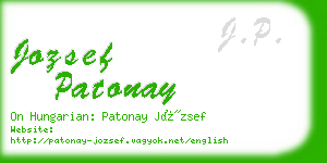 jozsef patonay business card